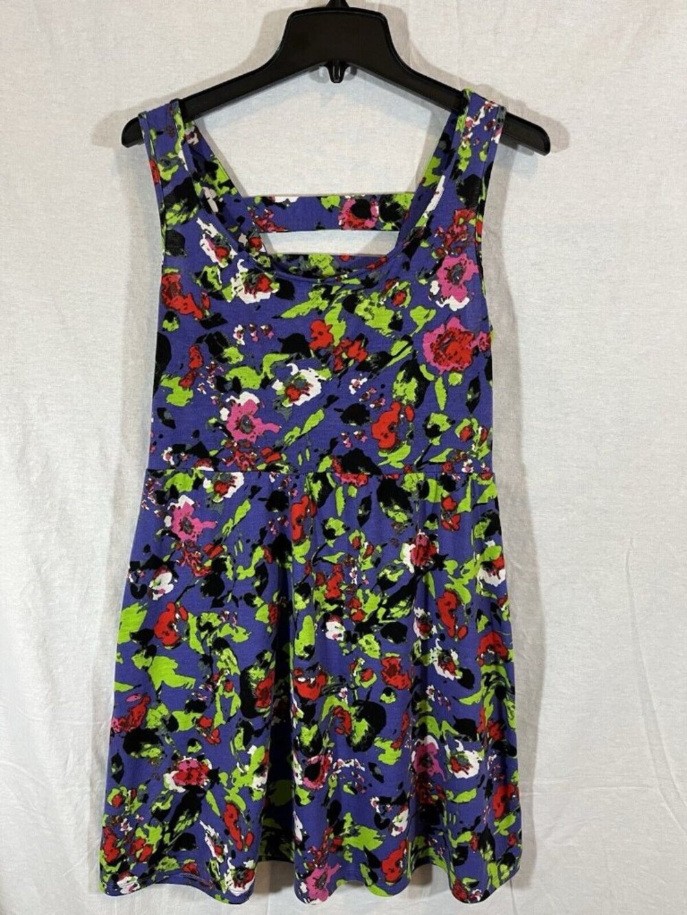 Xhilaration Purple Floral Sleeveless Sundress Large
